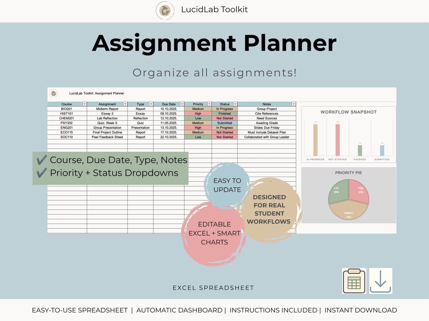 Organize all assignments