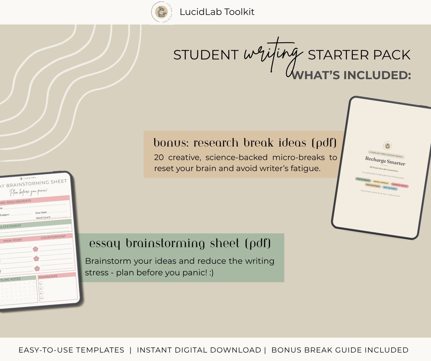 What's included: brainstorming and bonus