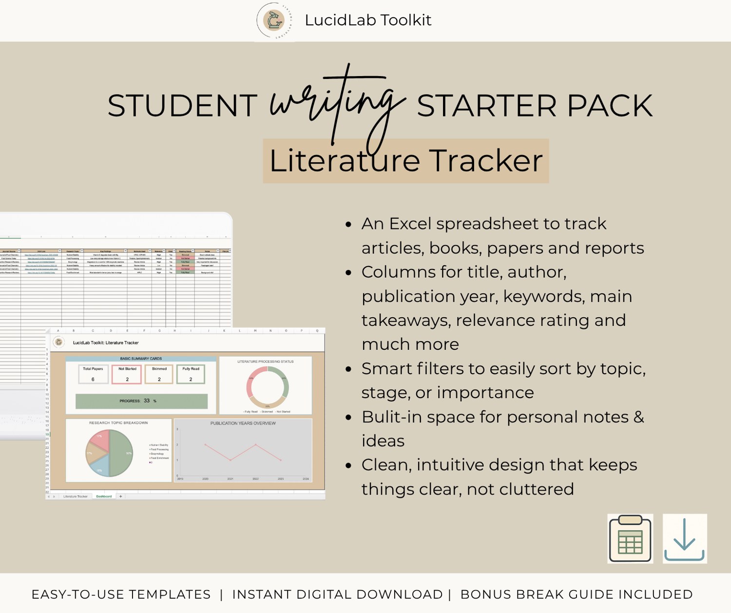 The Literature Tracker in detail